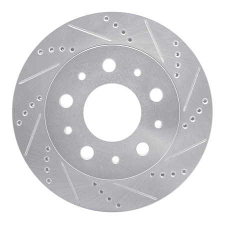 Dynamic Friction Co DFC Brake Rotor - Drilled and Slotted - Silver 631-40117R
