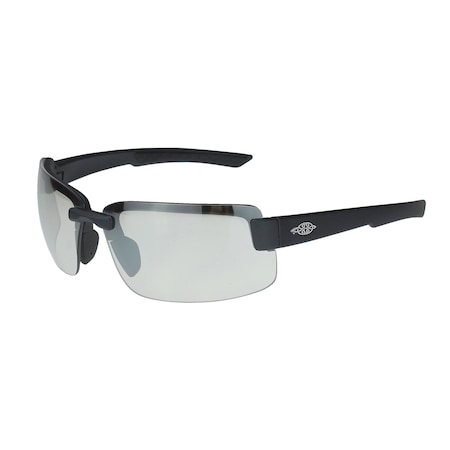 Crossfire Safety Glasses, Indoor/Outdoor Lens, Matte Black Frame, Half-Frame, Yes, 1 PR 440615