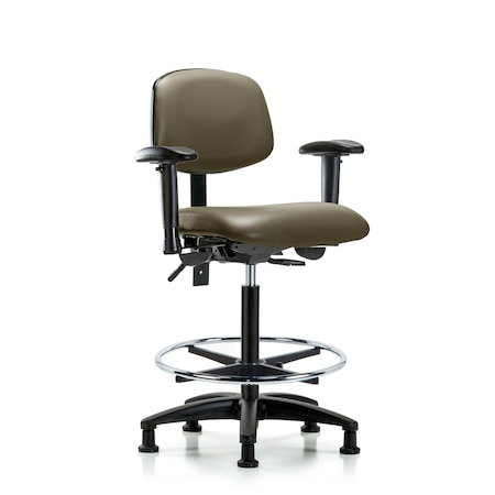 Blue Ridge Ergonomics Vinyl Chair, Vinyl, Adjustable Arms BR-VHBCH-RG-T0-A1-CF-RG-8809