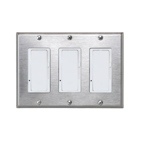 Eurofase On/Off Switch With SS Plate And Box, 3 Switches EFSSPS3