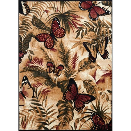 United Weavers 5 ft. 3 in. x 7 ft. 2 in. Legends Butterfly Jungle Area Rug, Multicolor 910 01330 58