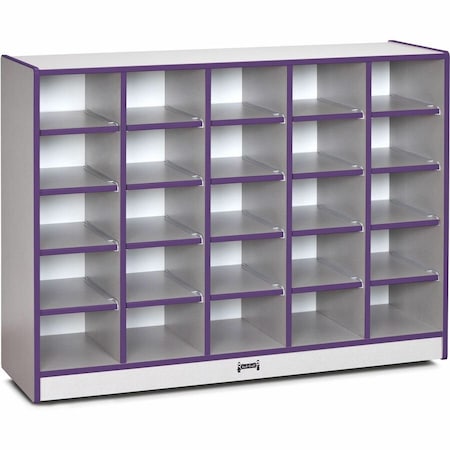 Jonti-Craft Rainbow Accents 25 Cubbie-Tray Mobile Storage, without Trays, Purple 0425JCWW004