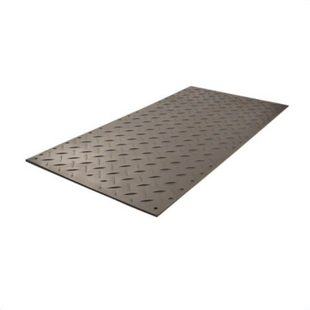 Justrite Ground Protection Mat, 8 ft L x 4 ft W x 0.72 in Thick, Black, HDPE AM48S1