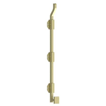 Deltana 18 Modern Offset Surface Bolt; Heavy Duty; Unlacquered Bright Brass Finish FPGM183-UNL