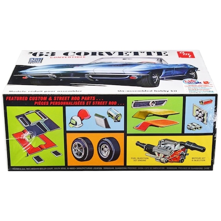 Time2Play Skill 2 Model Kit 1963 Chevrolet Corvette Convertible 3-in-1 1 by 25 Scale Model Kit TI3483378