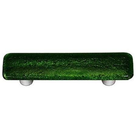 Palacedesigns Light Metallic Green Rectangle Glass Cabinet Pull - Aluminum Post PA883571