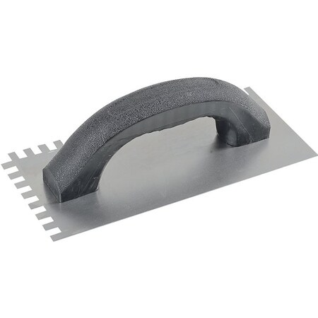 M-D Tile Installation Trowel, 1/2 in W x 1/2 in D Notch, 9 in L, 4 in W, Square Notch 49104
