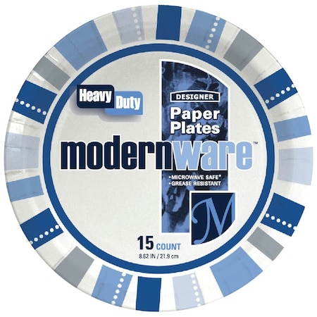 Ajm Packaging 9'' ModernWare Paper Plate, 15-Count DP9MW032015AGI