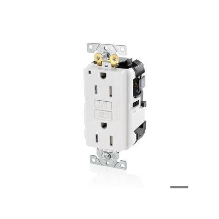 Leviton Lev-Lok GFCI 15A TR/PI Ind Gr White MGFT1-W