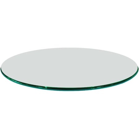 Fab Glass And Mirror Round Glass Table Top, 54inCH, Clear, Tempered, Wall Mirror, Safety Backing, Clear Finish T-54RD12MMOGTE
