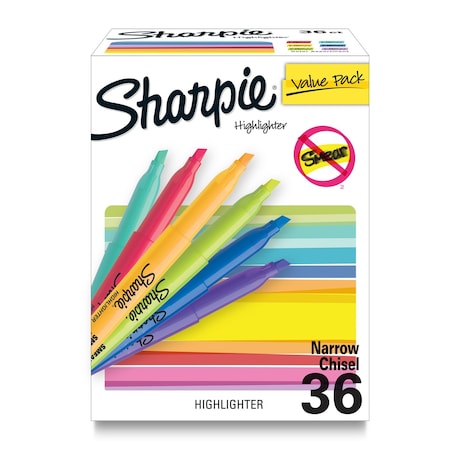 Sharpie Pocket Highlighters, Assorted, 36PK 2157485