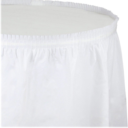 Touch Of Color White Plastic Tableskirt, 14', 6PK 010047C