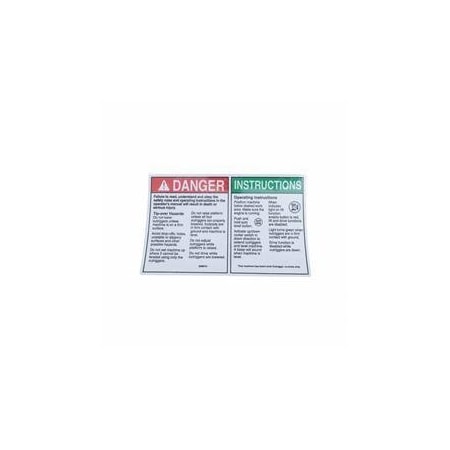 Genie REPLACEMENT DECAL, DANGER OUTRIGGER SAFETY 229915