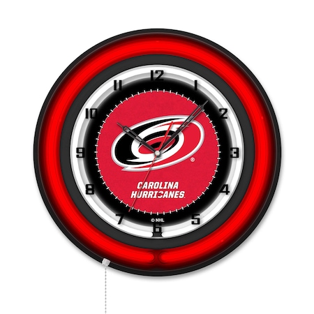 Holland Bar Stool Carolina Hurricanes 19 Double Neon Wall Clock Clk19BK