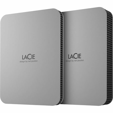 Seagate LaCie STLP2000400 2 TB Portable Hard Drive - External - Moon Silver - USB 3.1 Type C STLP2000400