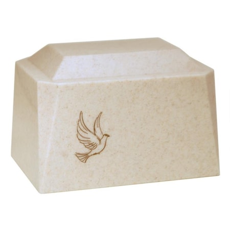 Fasttrack2Fitness Cultured Granite Cremation Alta Adult Urn, Vanilla Cream FA2044554
