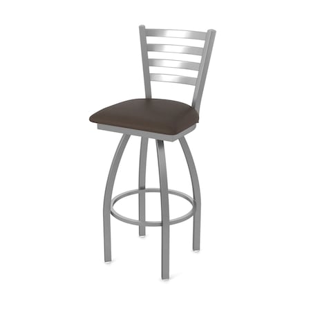 Holland Bar Stool Co 410 Jackie Stainless Steel 36in Swivel Bar Stool with Rein Coffee Seat 41036SS025