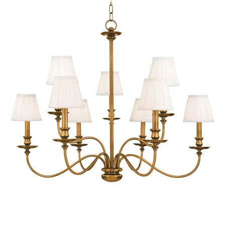 Hudson Valley Lighting Menlo Park 9 Light Chandelier 33.5 In. Aged Brass 4039-AGB