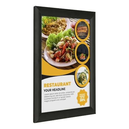 M&T Displays Snap Frame 8.5 in. X 11 in. Poster Size, 1 in. Black, Mitered Corner UCN255B081x7991