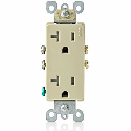 Leviton Residential Grade Decora Receptacle, 20 Amp, 125 Volt T5825-I