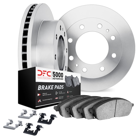 Dynamic Friction Co DFC Brake Rotor w/5000 Brake Pads & HW Kit 6512-40182