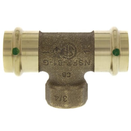 Viega ProPress tee P1 1 P2 1 FPT 0.75 bronze 79765