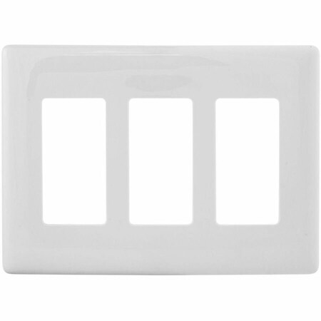 Hubbell Wiring Device-Kellems Wallplate, 3G Dec, Snap-On, White NPS263W