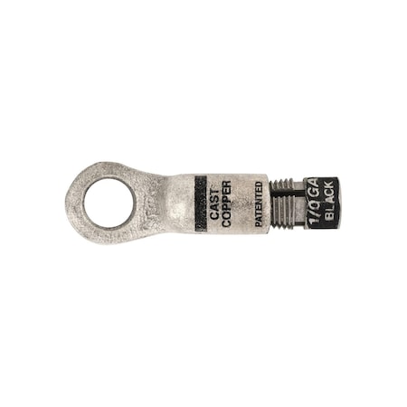 Auveco Compression Copper Lug 1/2in Hole Size Black, 2PK 15621