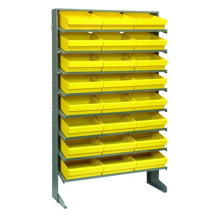 Quantum Storage Systems SINGLE SIDE PICK RACK W/24 YELLOW BINS QPRS-801YL