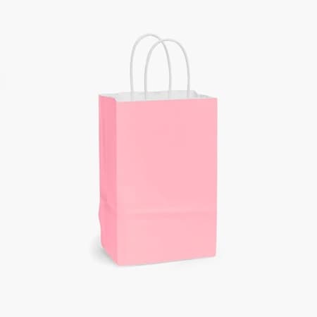 Nashville Wraps Pink White Kraft Shopping Bags Rose 5.5x3.25x8.5, 250PK PIBRW