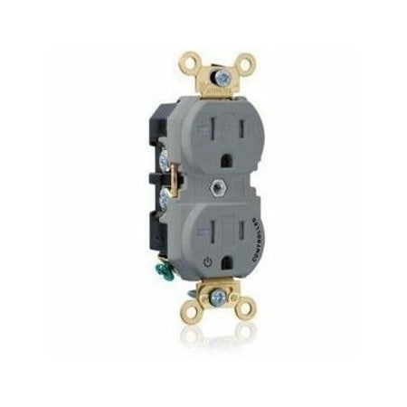 Leviton Duplex Outlet, Gray 20A, 125V, TR 5362-1PG