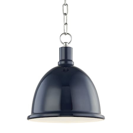 Mitzi Blair 1 Light Pendant 11 In. Polished Nickel/Navy H238701S-PN/NVY