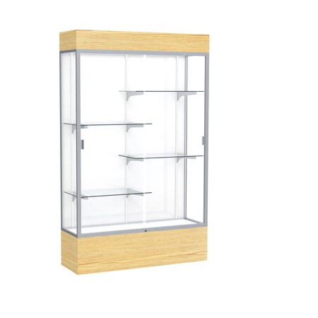 Ghent Lighted Floor Display Case 48x80x16, White 2174WB-SN-LV