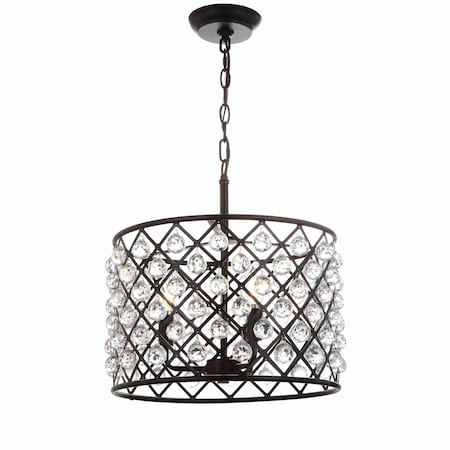 Jonathan Y Gabrielle 16" Crystal/Metal LED Pendant, Oil-Rubbed Bronze JYL9026A