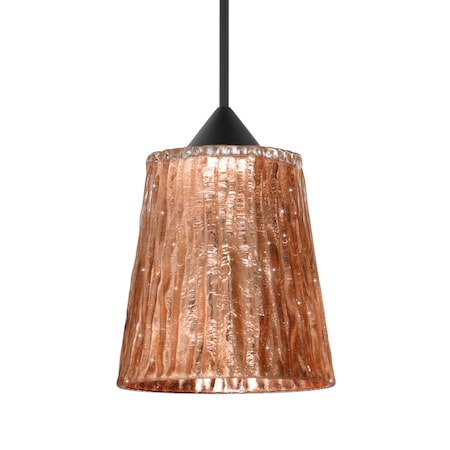 Besa Lighting Besa Nico 4 Pendant, Stone Copper Foil, Black Finish, 1x 35W MAX GY6.35 Base 1XT-5125CF-BK