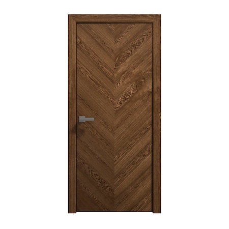 Sartodoors Interior Solid French Door 30 x 96 inches, Ego 5005 Cognac Oak Veneer, Single Regular Panel Frame EGO5005ID-DKO-3096