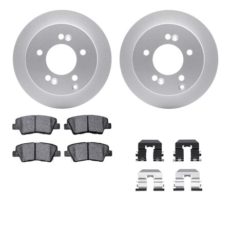 Dynamic Friction Co DFC GEOSPEC Coated Rotors with 5000 Brake Pads - Ceramic and Hardware 4512-03101