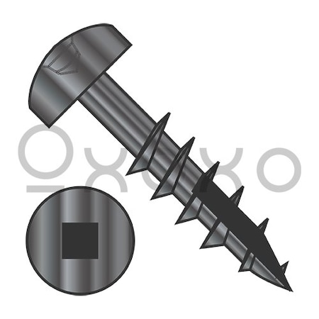 Oxoxo 10-9X1 1/4 Square Drive Pan Head Deep Thread Screw Type 17 2/3 Thread Black Oxide & Oil, 3000PK 623991