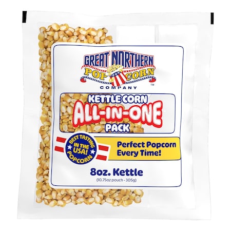 Great Northern Popcorn 8oz Kettle Corn Popcorn Machine Popcorn Packets 5-Pack Pre-Measured All in One Popcorn Packs 83-DT6189-IMP