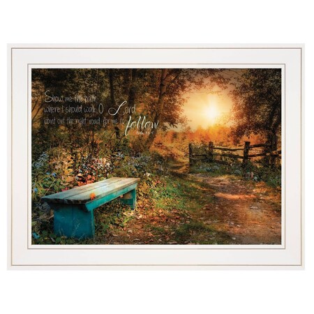 Homeroots Show Me the Path 1 White Framed Print Wall Art 415675