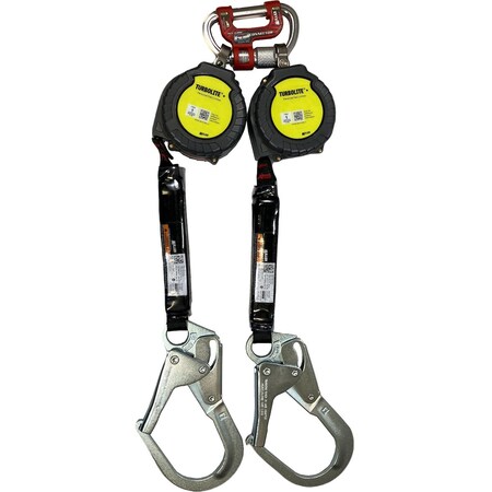 Miller Twin Personal Fall Limiter with G2 Twin Connector and Aluminum Locking Rebar Hook MTL-OHS2-28/9FT