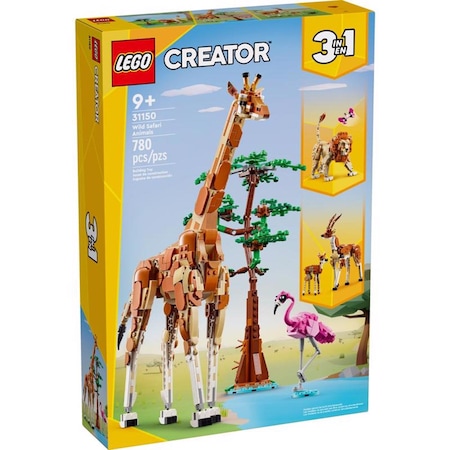 Lego 3in1 Wild Safari Animals Creator Building Set, Multicolor, 780 pc 31150
