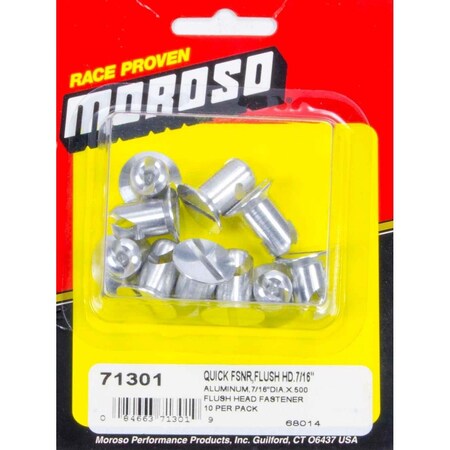 Moroso 71301 0.44 x 0.5 in. Flush Head Aluminum Quick Fasteners MOR71301