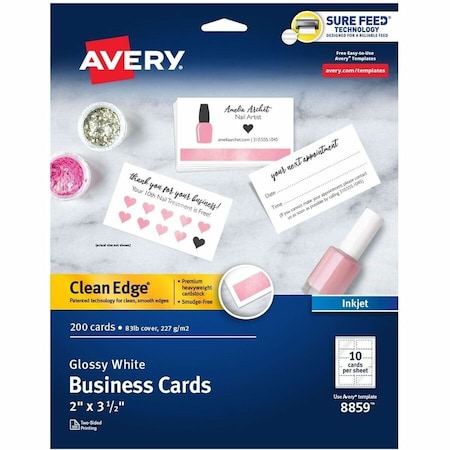 Avery Clean Edge Business Cards, Two-Si, PK200 8859