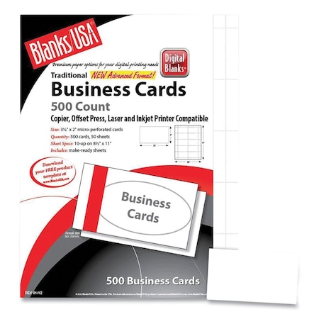Salurinn Supplies 2 x 3.5 in. Printable Microperforated Business Cards, White - 250 Sheets per Pack SA3761154