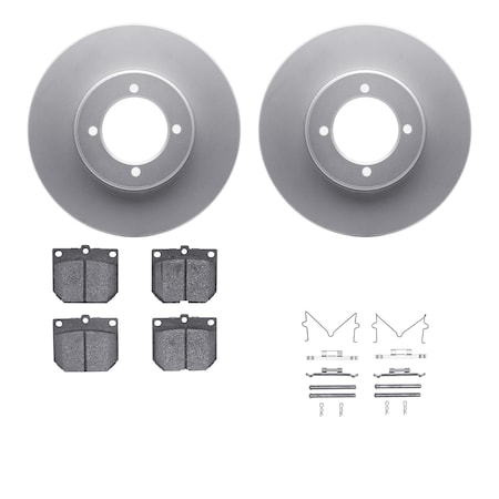 Dynamic Friction Co DFC GEOSPEC Coated Rotors with 5000 Brake Pads - Ceramic and Hardware 4512-67074