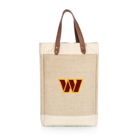 Picnic Time Family Of Brands NFL Washington Commanders - Pinot Jute 2 Bottle Insulated Wine Bag 539-02-187-374-2