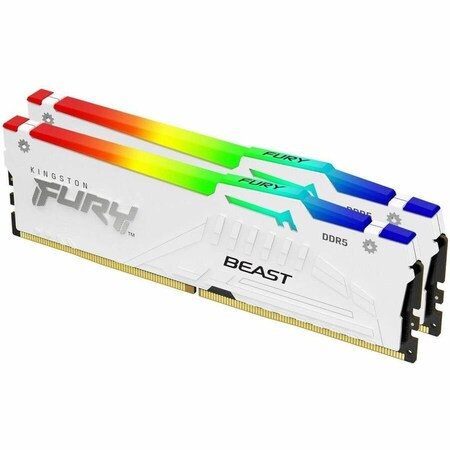 Kingston 32GB 6400MT/s DDR5 CL32 DIMM (Kit of 2) FURY Beast White RGB EXPO KF564C32BWEAK2-32