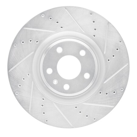 Dynamic Friction Co DFC Brake Rotor - Drilled and Slotted - Silver 631-73064R