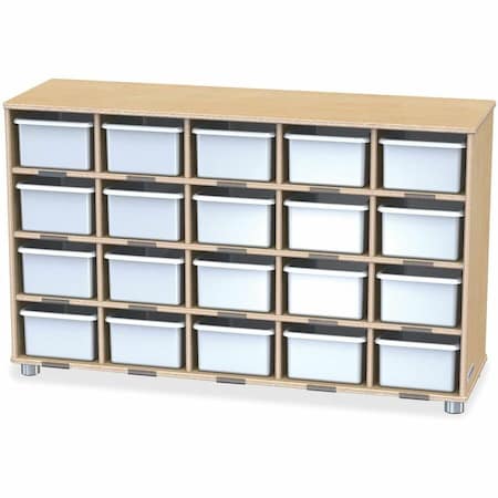 Jonti-Craft TrueModern Twenty-Cubbie Shelf, with White Cubbie-Trays 1716JC